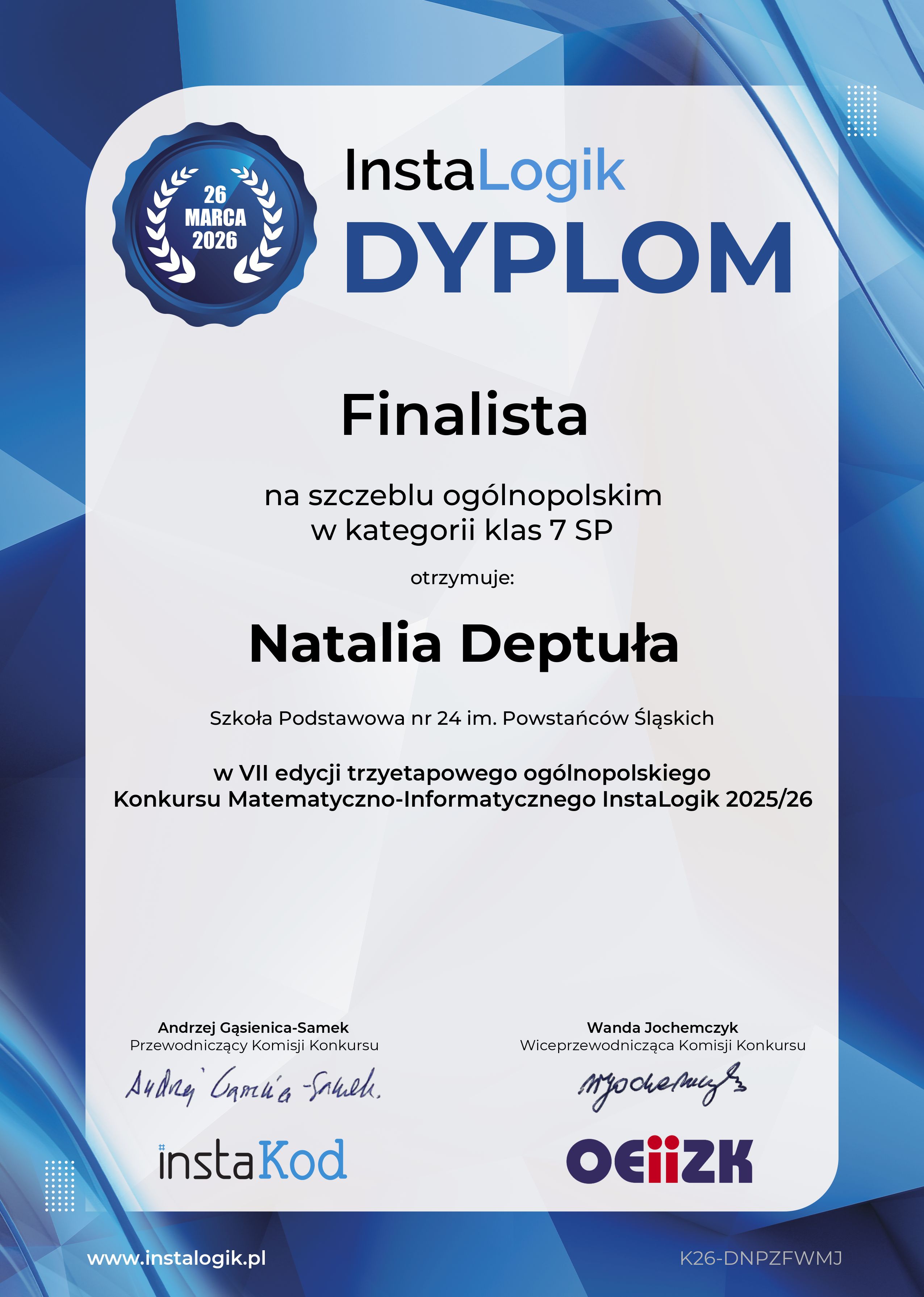 dyplom instalogik 7 natalia deptuła